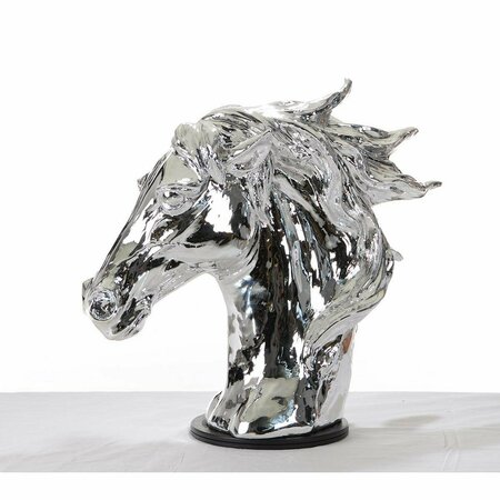 Homeroots Modern Head Sculpture - Silver Horse 284045